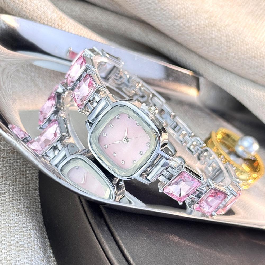 Luxury Watch For Sale - 반짝이는 팔찌 시계 사각 다이얼 여성용