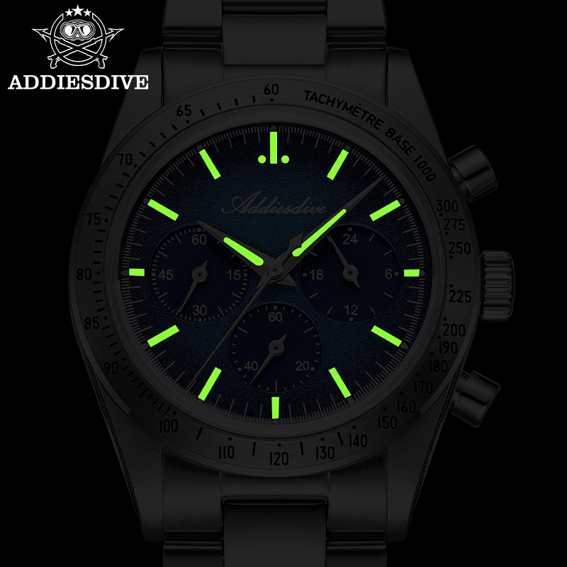 Luxury Watch Levels - ADDIESDIVE AD2552, 일본산, 0S20 크로노그래프, 남성용