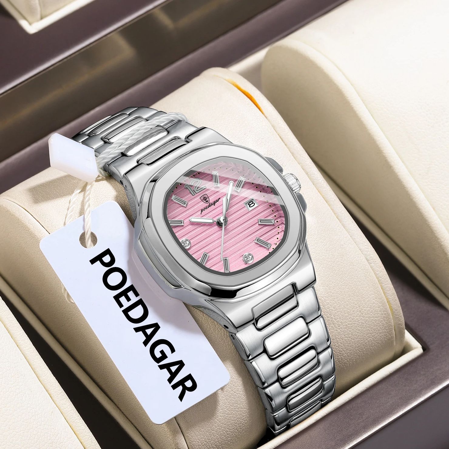 포에다가 스퀘어 패션 여성 손목시계 야광 방수 날짜 여 - Luxury Watch For Sale 리뷰 및 가격