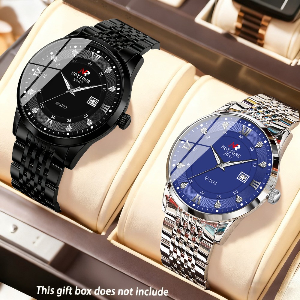 클래식한 디자인의 남성용 쿼츠 시계 2개 세트 (스테인 - Luxury Watch With Bracelet 리뷰 및 가격