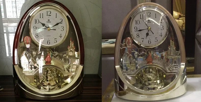테이블 시계 데스크 시계 빈티지 나무 스윙 음악 홈 데 - Table Watch Luxury 리뷰 및 가격