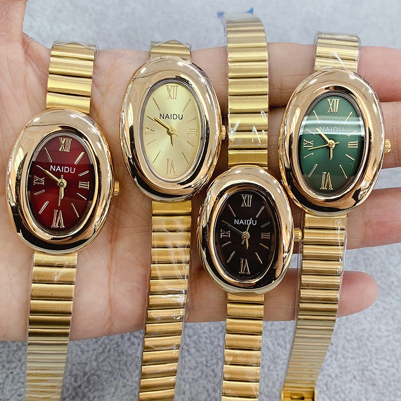 럭셔리 브랜드 골드 타원형 여성 쿼츠 시계 패션 캐주얼 - Luxury Watch For Sale 리뷰 및 가격