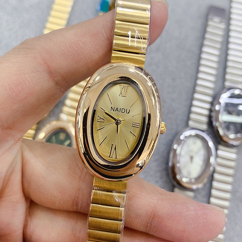 럭셔리 브랜드 골드 타원형 여성 쿼츠 시계 패션 캐주얼 - Luxury Watch For Sale 리뷰 및 가격