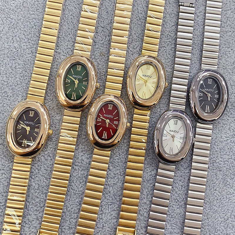 럭셔리 브랜드 골드 타원형 여성 쿼츠 시계 패션 캐주얼 - Luxury Watch For Sale 리뷰 및 가격