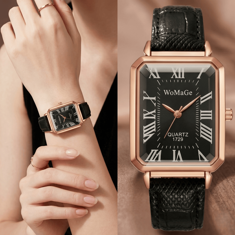 여성을위한 패션 직사각형 쿼츠 시계 럭셔리 브랜드 로마 - Luxury Watch For Sale 리뷰 및 가격