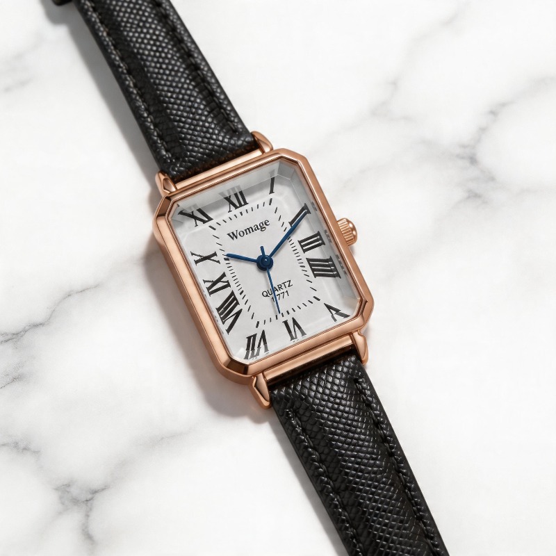 여성을위한 패션 직사각형 쿼츠 시계 럭셔리 브랜드 로마 - Luxury Watch For Sale 리뷰 및 가격