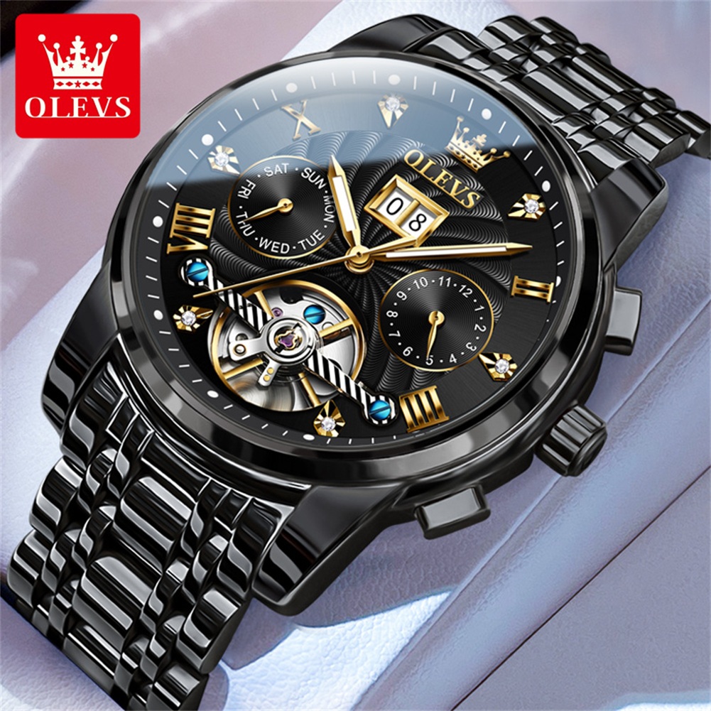 OLEVS 클래식 남성용 시계 뚜르비옹 다기능 완전 자 - Automatic Pilot Watch 리뷰 및 가격