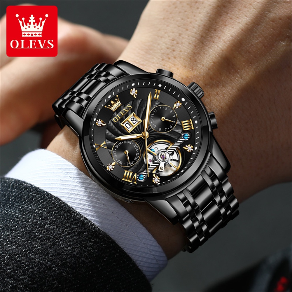 OLEVS 클래식 남성용 시계 뚜르비옹 다기능 완전 자 - Automatic Pilot Watch 리뷰 및 가격