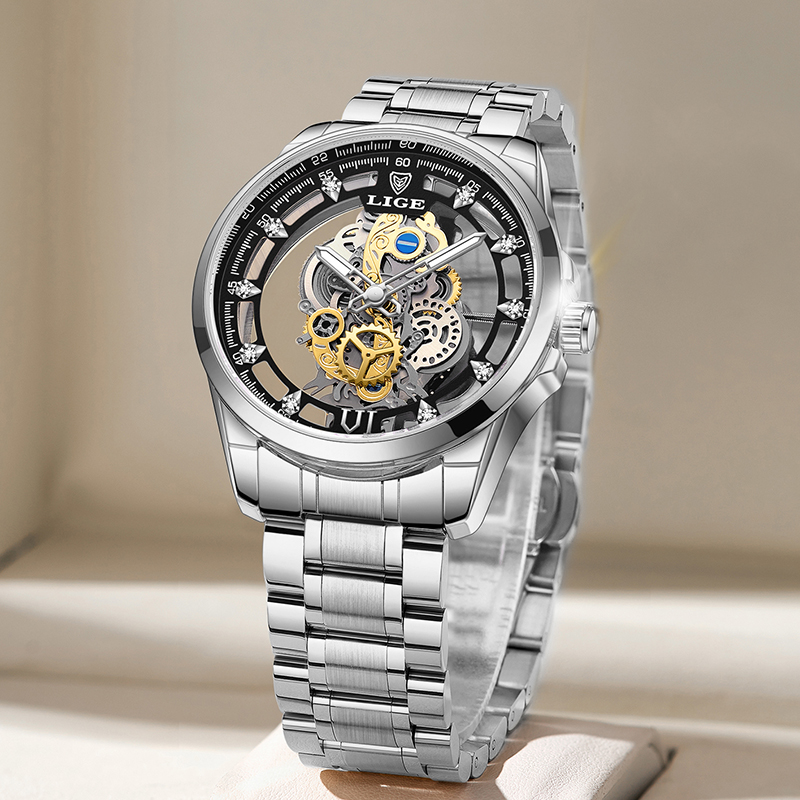 LIGE 패션 최고급 남성용 시계 스켈레톤 오토매틱 쿼 - Luxury Watch Exhibition 리뷰 및 가격