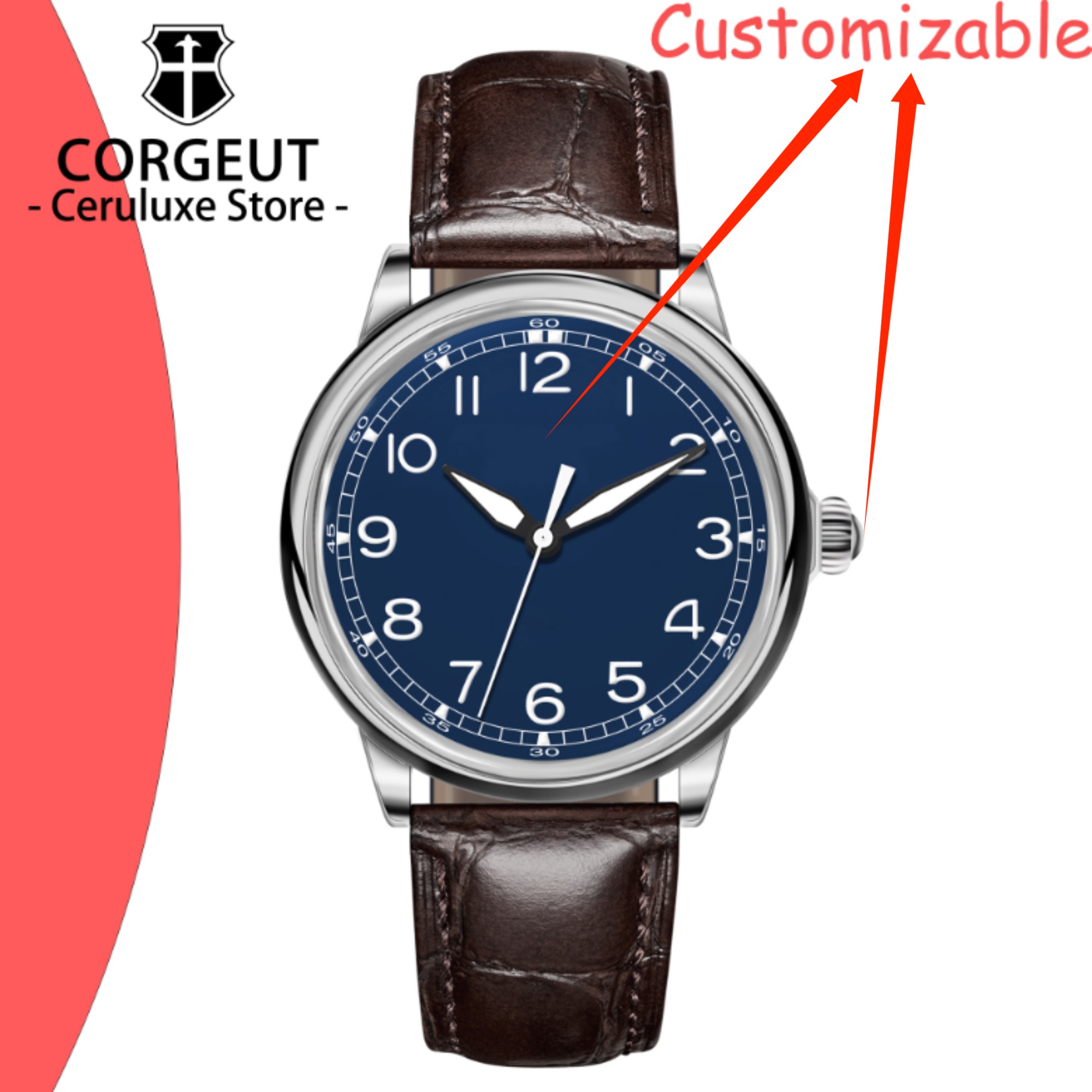 커스텀 로고 41mm MIYOTA8215 오토매틱 기계 - Luxury Watch Logo 리뷰 및 가격