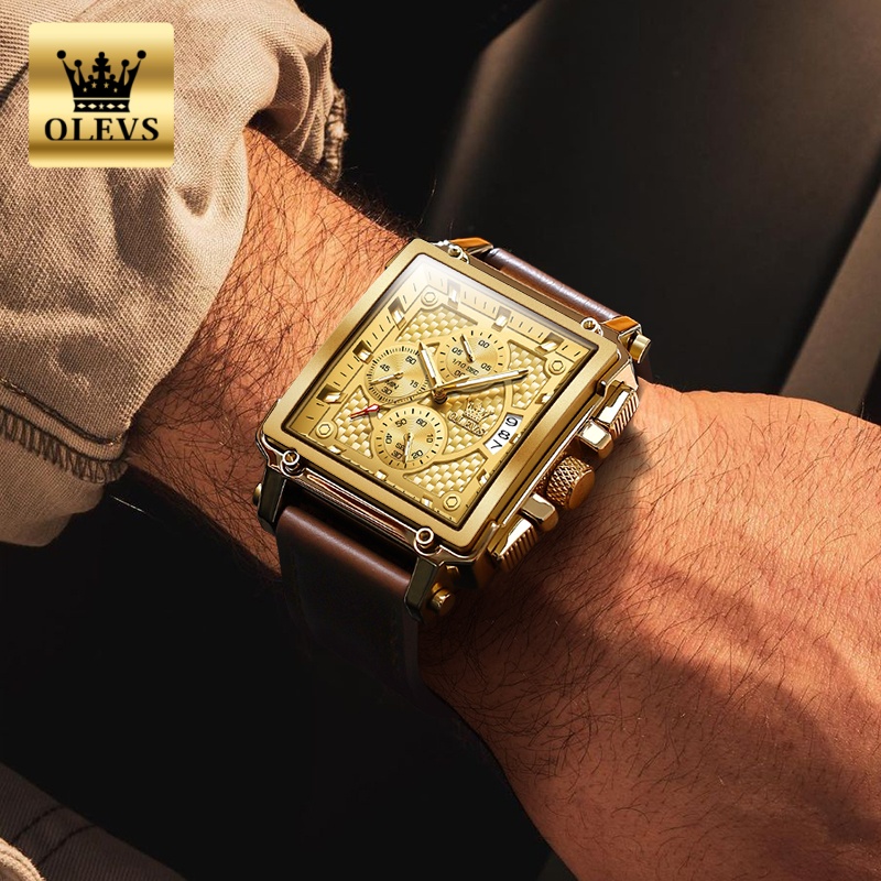 OLEVS 브랜드 남성용 시계 방수 가죽 스트랩 크로노 - Luxury Watch For Sale 리뷰 및 가격