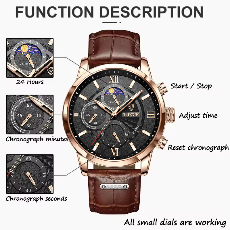 남성용 시계 LIGE 남성용 최고 브랜드 럭셔리 남성용 - Luxury Watch Holder For Men 리뷰 및 가격